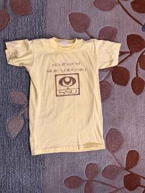 Vintage Southwest State University SSU Single Stitch T-Shirt Yellow Size 14-16